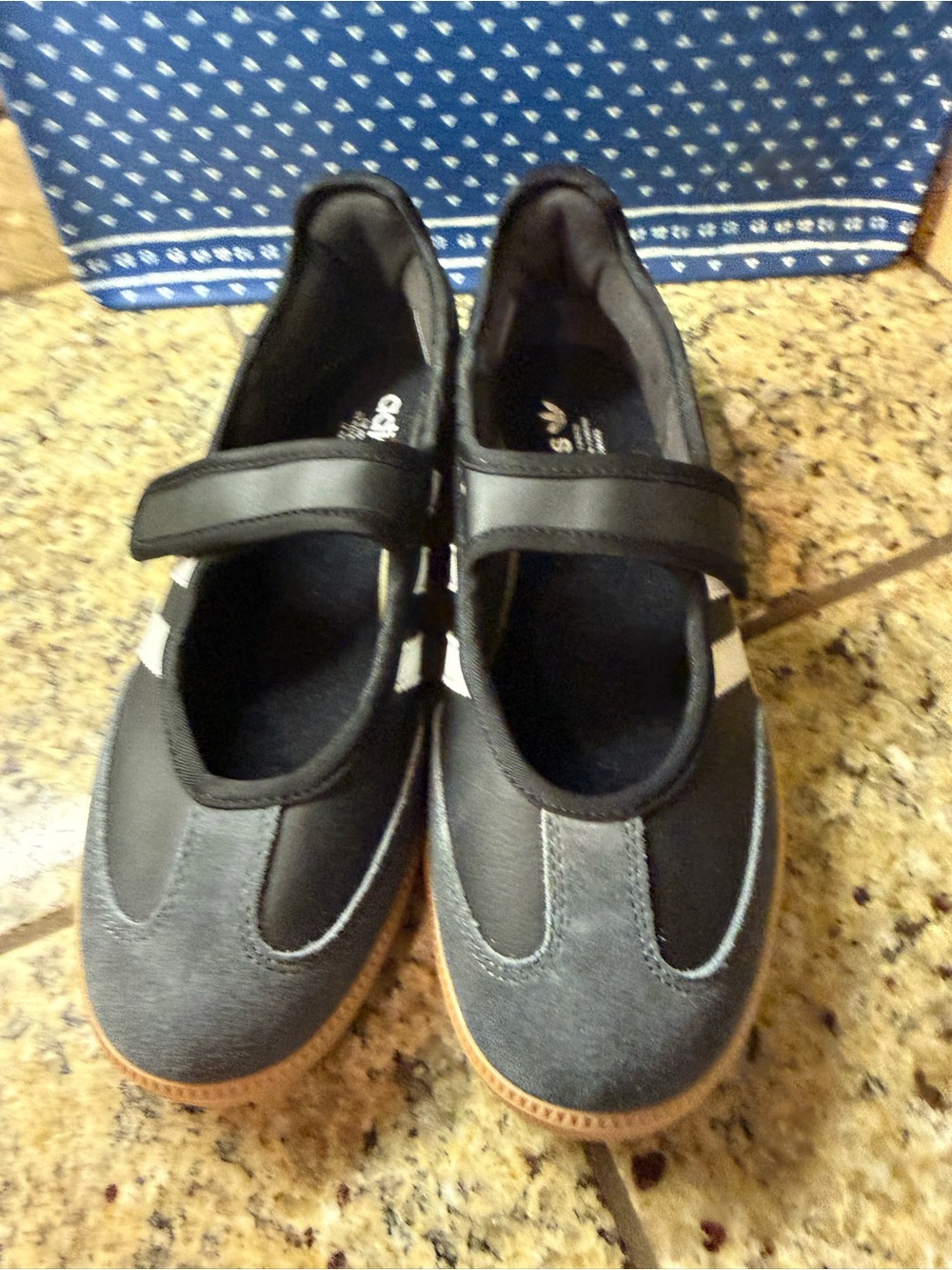 adidas Girls' Black and White Athletic Mary Janes
